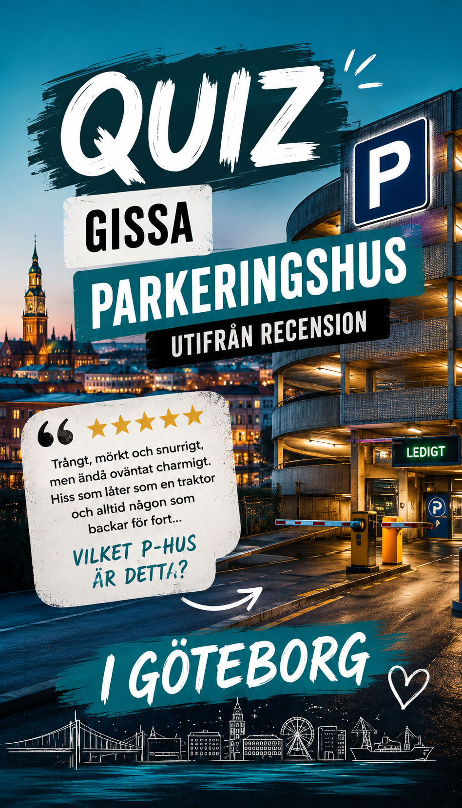 Göteborgsquiz om parkeringshus och platser i staden